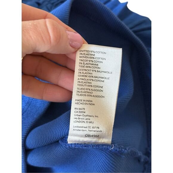 Anthropologie Maeve Poplin Ruffle Top strapless size M Blue - Picture 8 of 10